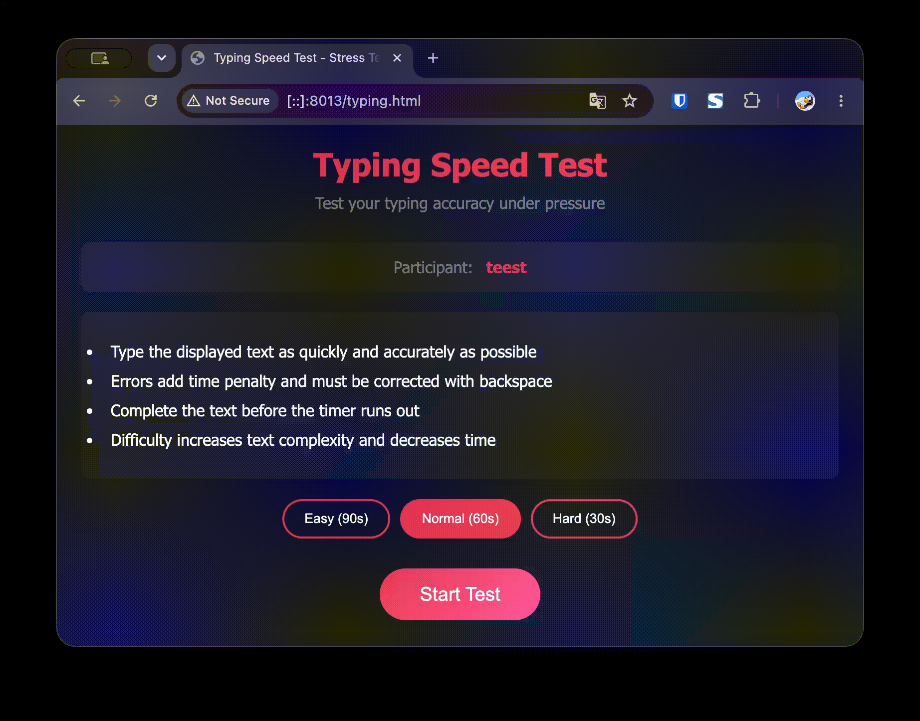 Gamified stress-induction platform demo